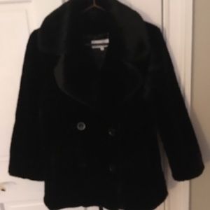 Calvin Klein double breasted fur jacket.